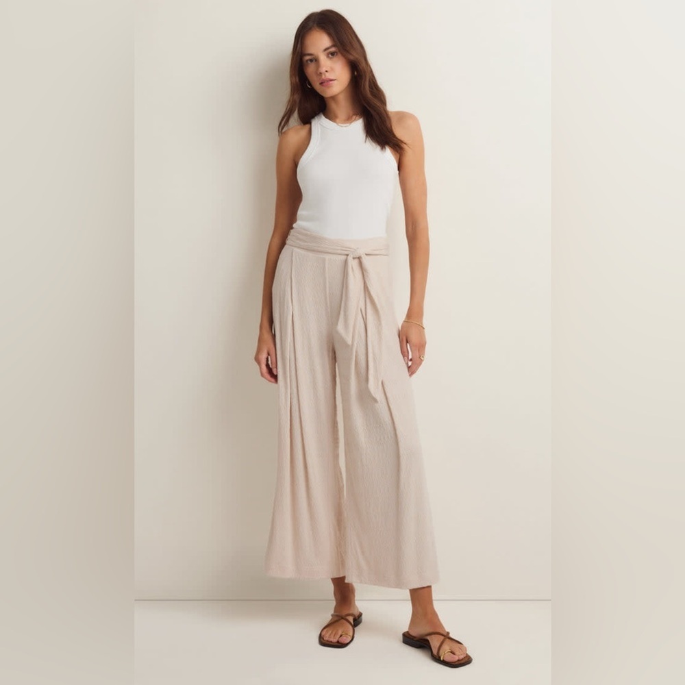 Z-Supply Isla Pucker Knit Pant Whisper White Size L NWT